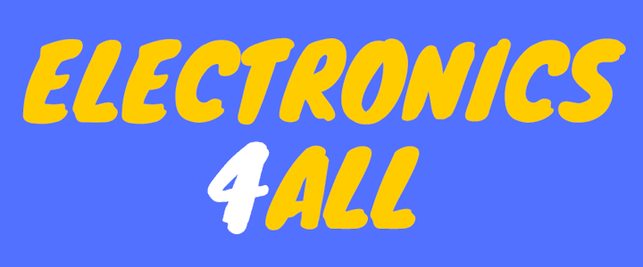 A blue background with yellow letters that say " electron 4 all ".