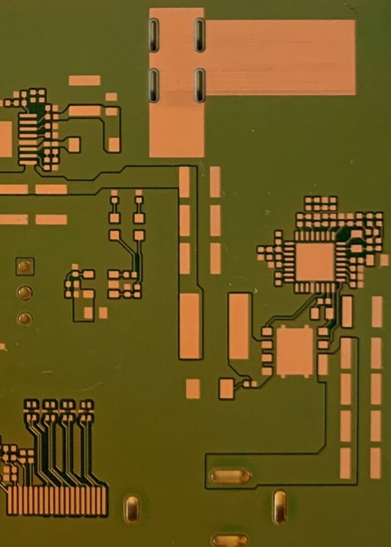 A close up of the circuit board
