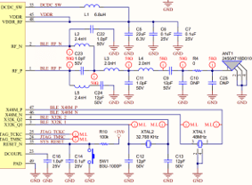 A schematic of the power supply for an electronic device.